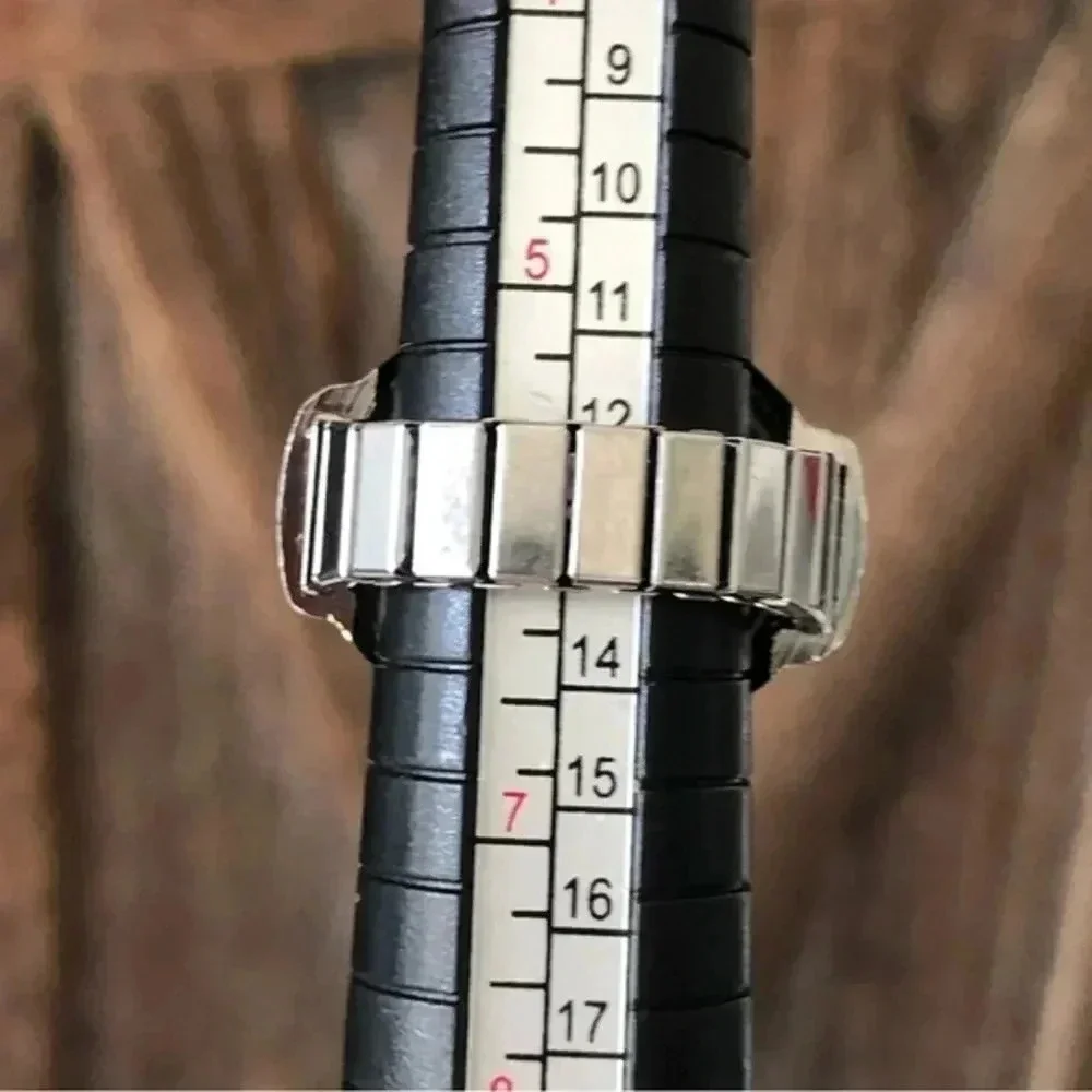 White & Silver Analog Stretch Ring Watch NWT